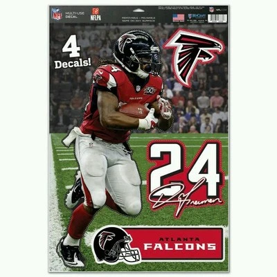 DEVONTA FREEMAN ATLANTA FALCONS 4 PIECE MULTI-USE DECALS 11"X17" LIKE A FATHEAD  - Image 1 of 2