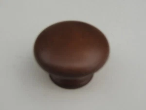 25 New Dark Brown Finish Maple Wood Round Knobs~Cabinet Hardware~#B02 - Picture 1 of 4