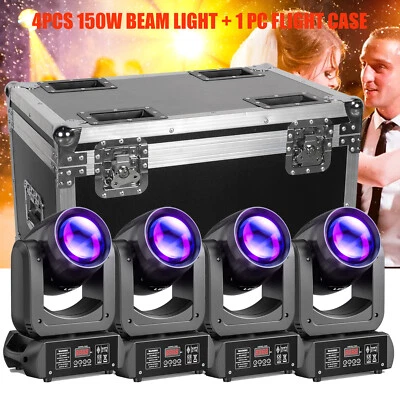 4pcs 150W LED Beam Moving Head 6+12 Prisms 8 Gobos Stage Light DMX DJ Spot Light - Image 1 of 4