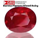 GRS CERTIFIED 6 CT NATURAL BURMA RUBY PIGEONS BLOOD RED OVAL GEMSTONE.