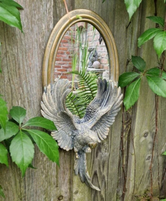 SPIEGEL WANDSPIEGEL RUND PAPAGEI WANDDEKO SHABBY ANTIK PIRATEN TIKI BAR STIL NEU - Bild 1 von 3