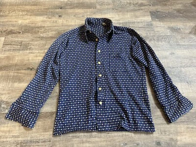Vintage Button Up Shirt Mens M Polyester Geometric 60s 70s Disco Retro Hipste - Image 1 of 4