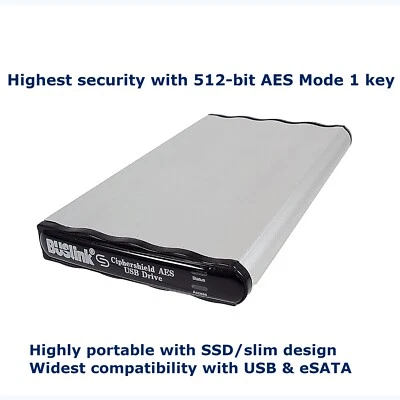 DSX-4TSDG2M1 4TB SSD USB 3.2 G2/eSATA Mode 1 Key CipherShield 512-bit AES $Sales - Image 1 of 4