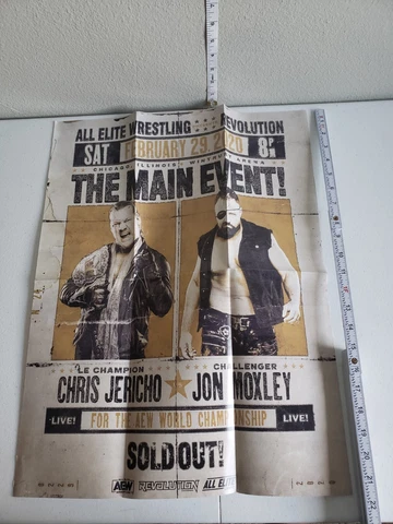 All Elite Crate Exclusive 17x22" Poster AEW Revolution 2020 Jericho vs Moxley Cover