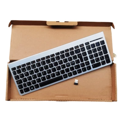 Lenovo SK-8861 silver wireless keyboard EUR Denmark Norway layout - Image 1 of 4