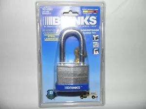 BRINKS Max Lock Padlock & 2 Keys, #102-52001 Hardened Steel 2" Shackle 50MM - Picture 1 of 5