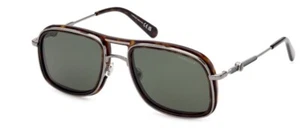Moncler ML0223 Kontour 52R Dark Havana-Dark Ruthenium/Green Polarized Sunglasses - Picture 1 of 3