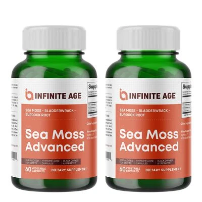 INFINITE AGE 2 Pack de 1250mg Cápsulas Avanzadas de Superalimento Musgo Marino 120 Unidades... Foto 1 de 4
