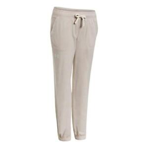 Under Armour Girl's Loose Fit Jogger Pant-Beige-Small