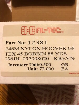 Lot of 69 Bobbin Thread Spools Grey Nylon Fil-Tec E46M 12381 Sewing Fly Tying - Image 1 of 3