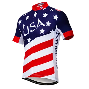 USA Cycling Jersey Bike Jersey Shirt Bicycle Gear Clothes Clothing Biking Shirt - Picture 1 of 17