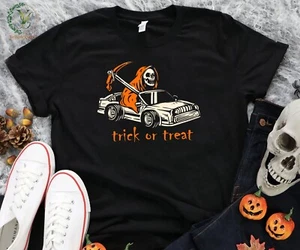Halloween party unisex tshirt,spooky season shirt, Treat or trick,Cursed Driver - Picture 1 of 6