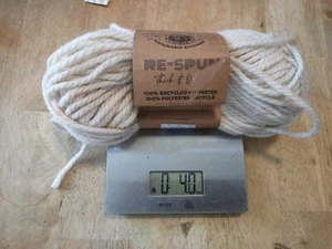 Two Partial Skeins Of Lion Brand Respun Thick And Quick Yarn White Cream Olive B - Picture 1 of 4