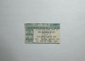 1995 San Antonio Spurs vs Philadelphia 76’ ERS Ticket Stub  - Picture 1 of 2