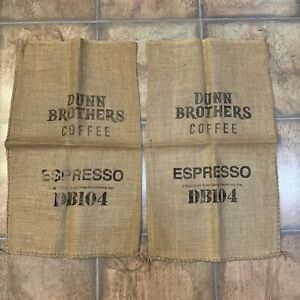 Lot de 2 sacs de jute Dunn Brothers Espresso DB104 grains de café 30" X 17"