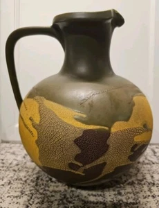 Vintage MCM Haeger USA Earthwrap lava glaze Vase Pitcher Jug 11" x 9" - Picture 1 of 9