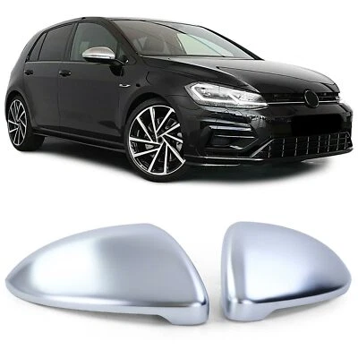 Cover adesive calotte specchi abs argento satinate per Volkswagen Golf 7 2012- - Immagine 1 di 4