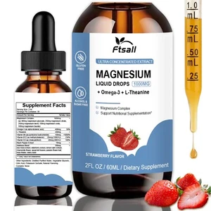 1/2/3 Pack Magnesium Glycinate Liquid Complex Drops Supports Sleep Bone Heart - Picture 1 of 10