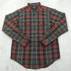 Vintage Polo Ralph Lauren Shirt Mens L Pockets Epaulettes Plaid Outdoors Western - Picture 1 of 11