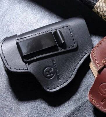 IWB Leather Holster Concealed Carry for S&W M&P Shield Glock Beretta PX4 SIG HK - Image 1 of 4