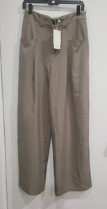 COMMENSE PLEATED POCKETS WIDE LEG TROSER HIGH WAISTED PANTS SIZE M - Picture 1 of 5