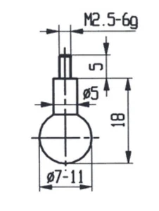 573/19 Kugelmesseinsatz Ø 7,0 - 10,5 mm für Meßuhr - Bild 1 von 1