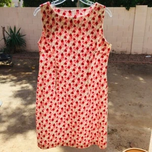 VESTIDO DONNA B TAYLOR TALLA 12 ROJO ROSA ROSAS RODILLERAS - Imagen 1 de 9