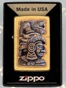 2024 Aztec 46414 Gold Zippo Lighter NEW Rick Rietveld - Picture 1 of 3
