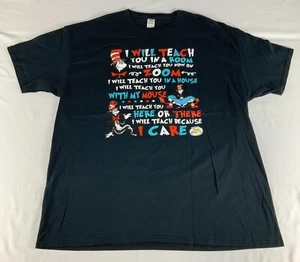 Dr. Seuss I Will Teach You Fruit of the Loom HD Cotton T Shirt Men's XL Black - Picture 1 of 8