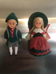 Vintage Pair German Ethnic Boy&Girl Refrigerator Magnet Sleepy Eye Dolls -3.5 in - Bild 1 von 14