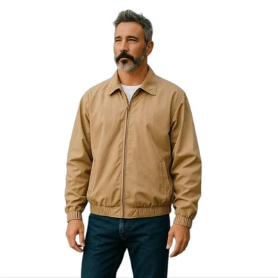 Croft & Barrow Lined Bomber Jacket Collared Men Size Large Vintage Style Grandpa - Image 1 of 4