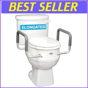3.5 Inch Elongated Raised Toilet Seat Riser - Safety and Comfort for Seniors - Picture 1 of 11