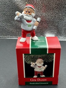 1989 Vintage Hallmark Keepsake Christmas Ornament GYM DANDY Santa **NEW **IOB - Picture 1 of 4
