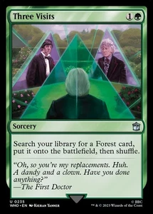 Three Visits 0235 Non Foil Uncommon Doctor Who Commander MTG Near Mint - Picture 1 of 2