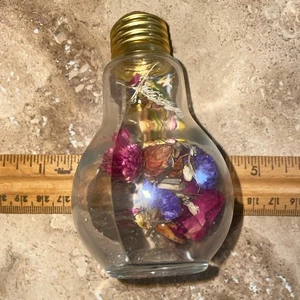 Frasco bombilla de vidrio flores secas reales con tapa de tornillo único - Imagen 1 de 5