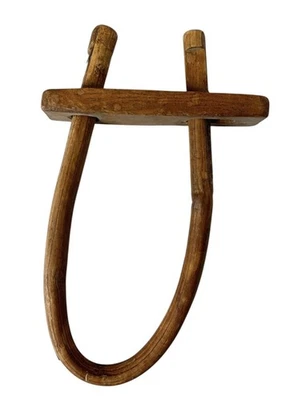 Antique Wooden Yoke Calf Hand Carved OOAK 12” Wood Farmhouse Primitive Man Cave - Image 1 of 4