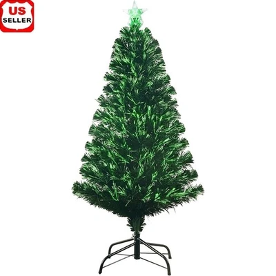 Árbol de Navidad de fibra óptica preiluminado de 4 pies luz multicolor decoración navideña nuevo Foto 1 de 4