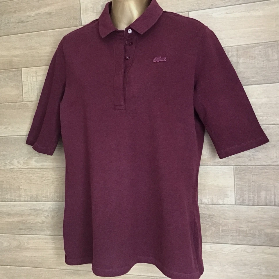 Lacoste Womens Vintage Slim Fit Maroon Polo Shirt Size 44 / XL F70204 Golf Sport - Image 1 of 4