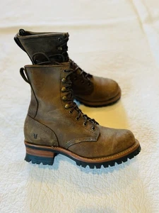 Frye 775332 Damen 9 M Braun Leder Schnürstiefel Motorrad Biker Reitstiefel - Bild 1 von 5