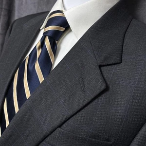 Jos A Bank Sport Coat 40R Gray Check Windowpane Executive Blazer Jacket Classic - Picture 1 of 14
