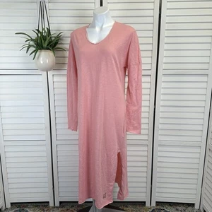 PJ Harlow Poetically Correct Pink Cotton Long Sleeve Dress Nightgown Size 1 XS/S - Picture 1 of 12