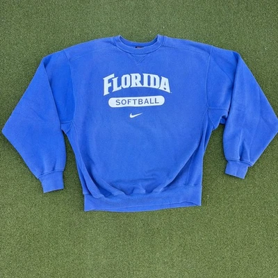 Sudadera De Colección Florida Gators Para Hombres Pequeña Nike Cuello Redondo Jersey Años 90 Softbol Foto 1 de 4