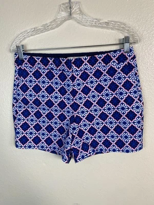 Boden Womens Blue Pink Geometric Chino Shorts Size 6  Boho Colorful Vacation - Image 1 of 4