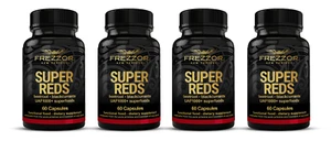 FREZZOR Super Reds Capsules, All-Natural New Zealand Red Superfood 4 Pack - Picture 1 of 4