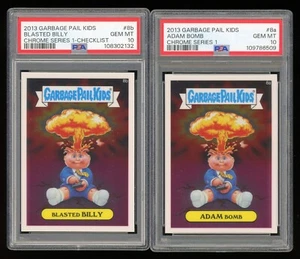 2013 Garbage Pail Kids GPK 8a 8b Adam Bomb Blasted Billy Chrome Series 1 PSA 10 - Picture 1 of 2