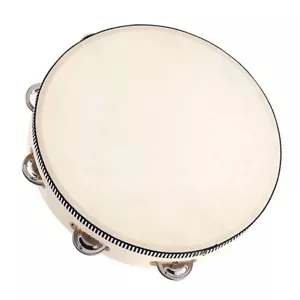 10" Tamburin Holz Hand Tamborin Trommel Rund Percussion für Kirche D3R5 - Bild 1 von 12