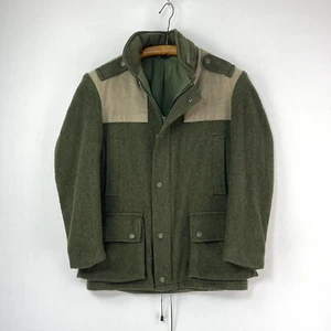 David Andrew Wool Coat Mens 38 Green Felt Loden Hunting Shooting Field Jacket - Picture 1 of 15