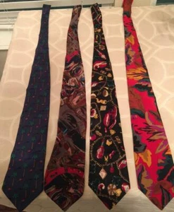 Krawatten Krawatten Seide Menge 4 verschiedene Farben & Muster & Designer 1 Golf Motiv - Bild 1 von 1