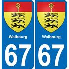 67 Walbourg autocollant sticker plaque immatriculation auto ville