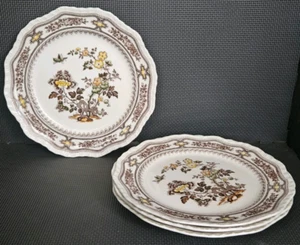 4 PLATOS DE CENA RAROS Vintage 10.75" Mason’s Manchu Marrón Transferware Eng FRESCO - Imagen 1 de 20